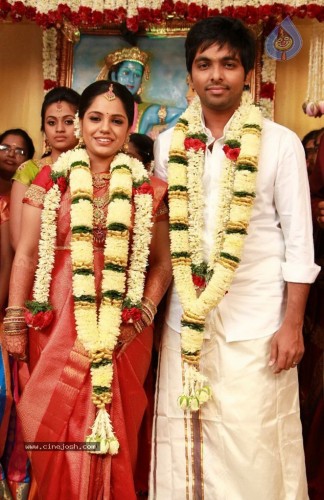 Singer GV Prakash Kumar And N Saindhavi Wedding Photos