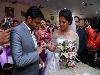The engagement was held in a church in Kerala.