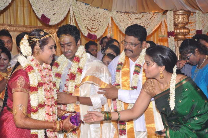 KS Ravikumar Daughter Janani And Sathish Kumar Wedding Photos