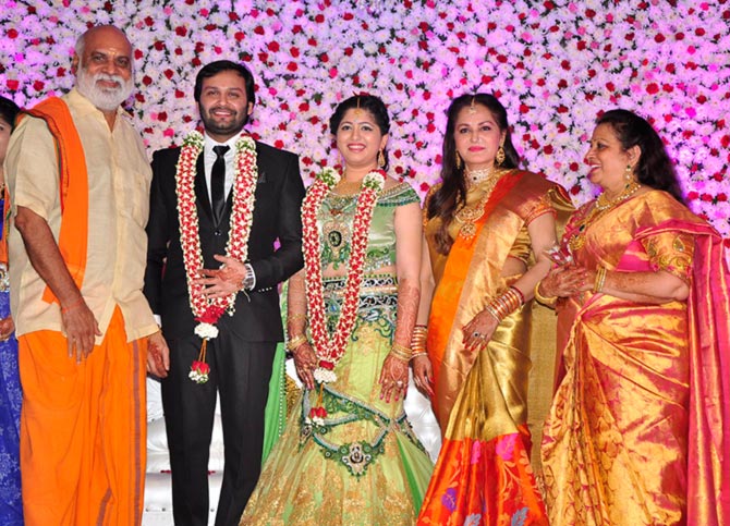 Actress Jayaprada's Son Siddharth And Pravallika Reddy's Wedding Photos