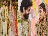 Home > EntertainmentRana Daggubati-Miheeka Bajaj Wedding Highlights: South Star Ram Charan Shares First Official Picture of The Newly Married CoupleRana Daggubati-Miheeka Bajaj Wedding: Catch The Latest Updates About The High-Profile Wedding HereUpdated: August 8, 2020 11:27 PM ISTBy India.com Entertainment DeskEmailEdited by Taru BhatiaEmailFollowFacebook shareTwitter shareRana Daggubati-Miheeka Bajaj Wedding Highlights: South Star Ram Charan Shares First Official Picture of The Newly Married CoupleRana Daggubati and Miheeka Bajaj’s will be exchanging the wedding vows in a few hours and Tollywood’s most eligible bachelor will be taken forever breaking many hearts. The wedding is taking place at the Ramanaidu Studios in Hyderabad. The wedding will take place in both Telugu and Marwari traditions on Saturday. The ceremony will be a close-knit affair with only family members and a few close friends in attendance. The venue has turned into a bio-secure bubble and sanitisers and face masks have been installed in the venue. However, social distancing will be maintained to make it a happy and safe celebration. Also Read - Rana Daggubati-Miheeka Bajaj Wedding: Baahubali Actor is 'Ready' in Cream Kurta-White Dhoti For The Big Day♦ Rana Daggubati-Miheeka Bajaj’s official wedding picture out along with KGF’s star Ram Charan and his wife Upasana. Sharing it on Twitter, he wrote, “Finally my hulk is married Red heartwishing @ranadaggubati #miheeka a very happy life together!!”♦ Rana Daggubati, Miheeka Bajaj performs wedding rituals. While Miheeka looks absolutely drop-dead gorgeous in Anamika Khanna bridal golden lehenga teamed up with peach-coloured dupatta and jewellery, Rana looks dapper in golden kurta, dhoto and veil around his neck. Check out the pictures from virtual reality streaming.by TaboolaSponsored LinksYou May LikeGoodbye Hair Fall! Hello, natural goodness of Onion Hair Oil.MamaearthThis Boy Developed His Own Game. Don't Let Your Child Miss Out!CampK12♦ Allu Arjun arrives at Rana Daggubati-Miheeka Bajaj wedding.♦ Rana Daggubati and Miheeka Bajaj are performing their wedding rituals right now. The bride of the moment, Miheeka is wearing Anamika Khanna designed wedding dress. Speaking to Times of India, she gave some deets on the bridal wear and revealed that she is wearing a cream and gold lehenga with a coral lead veil. The lehenga has a ‘hand done zardosi’ with a ‘finest form of chikangari and gold metalwork’ teamed with a ‘woven gold dupatta’.Anamika Khanna said, “Miheeka and her mother Bunty Bajaj both have a really fine and subtle taste and wanted something very elegant for the wedding. We decided to do a cream and gold lehenga with a coral head veil. The lehenga is a hand done zardosi with the finest form of chikankari and gold metalwork teamed with a woven gold dupatta.”She discloses that the bride didn’t want something ‘too loud’ and created one of the finest creations. It took almost 10,000 man-hours.