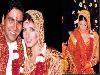 Elder daughter of superstar Rajesh Khanna and Dimple Kapadia, Twinkle Khanna got married to casanova Akshay Kumar in 2001. The actress stuck to a bride\'s favourite colours- red and gold. She kept her bridal avatar minimal with simple jewellery, with just a statement maang tikka stealing the limelight!rn